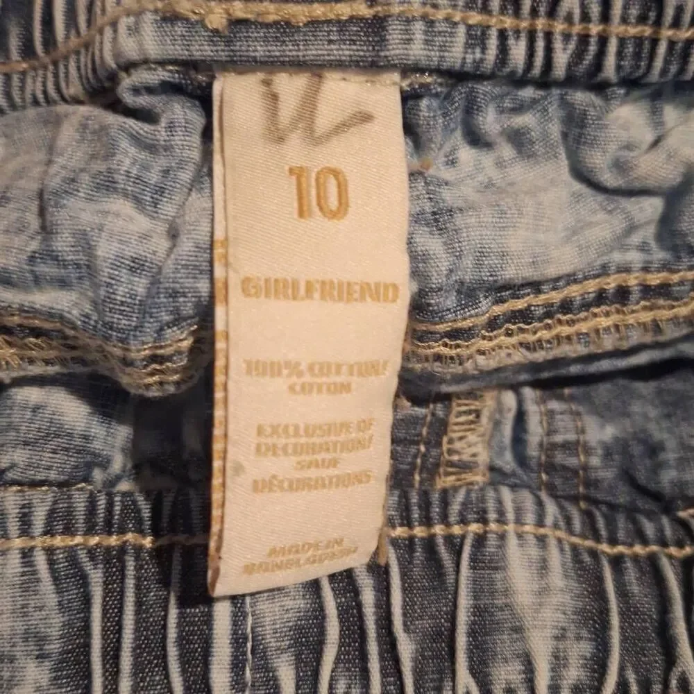 Justice Girls Bleached Distressed Girlfriend‎ Jeans Size 10